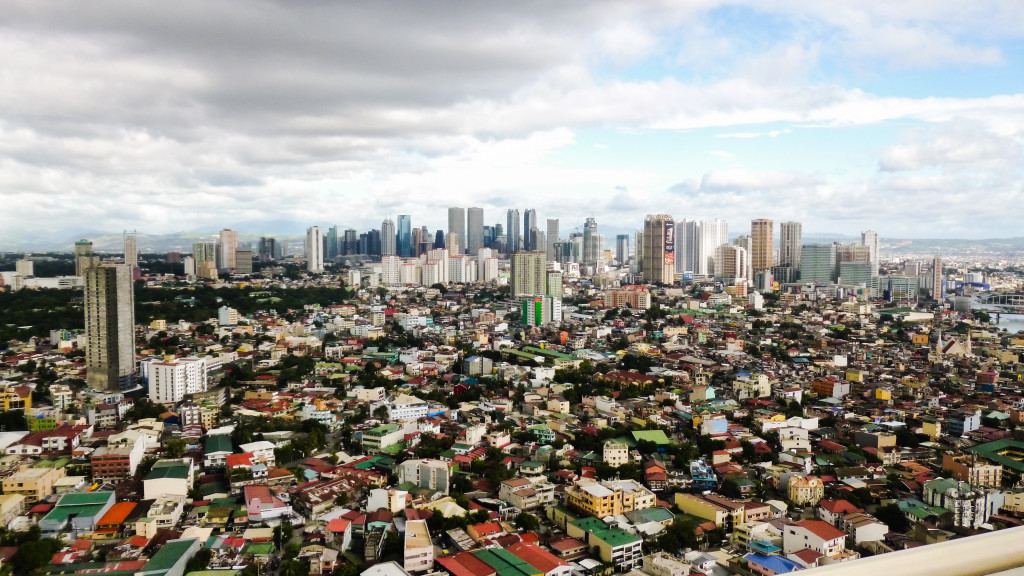 Looking out over Mandaluyong City, towards Makati City where we spent our day in Manila.