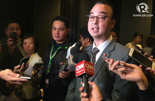 EU GRANTS. Philippine Foreign Secretary Alan Peter Cayetano says the Philippines has decided to reject all kinds of grants from the European Union. Photo by Paterno Esmaquel II/Rappler